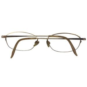 Celine Dion Gold Beta Titanium Half Rim Oval Glasses CD 8031 52 17 135